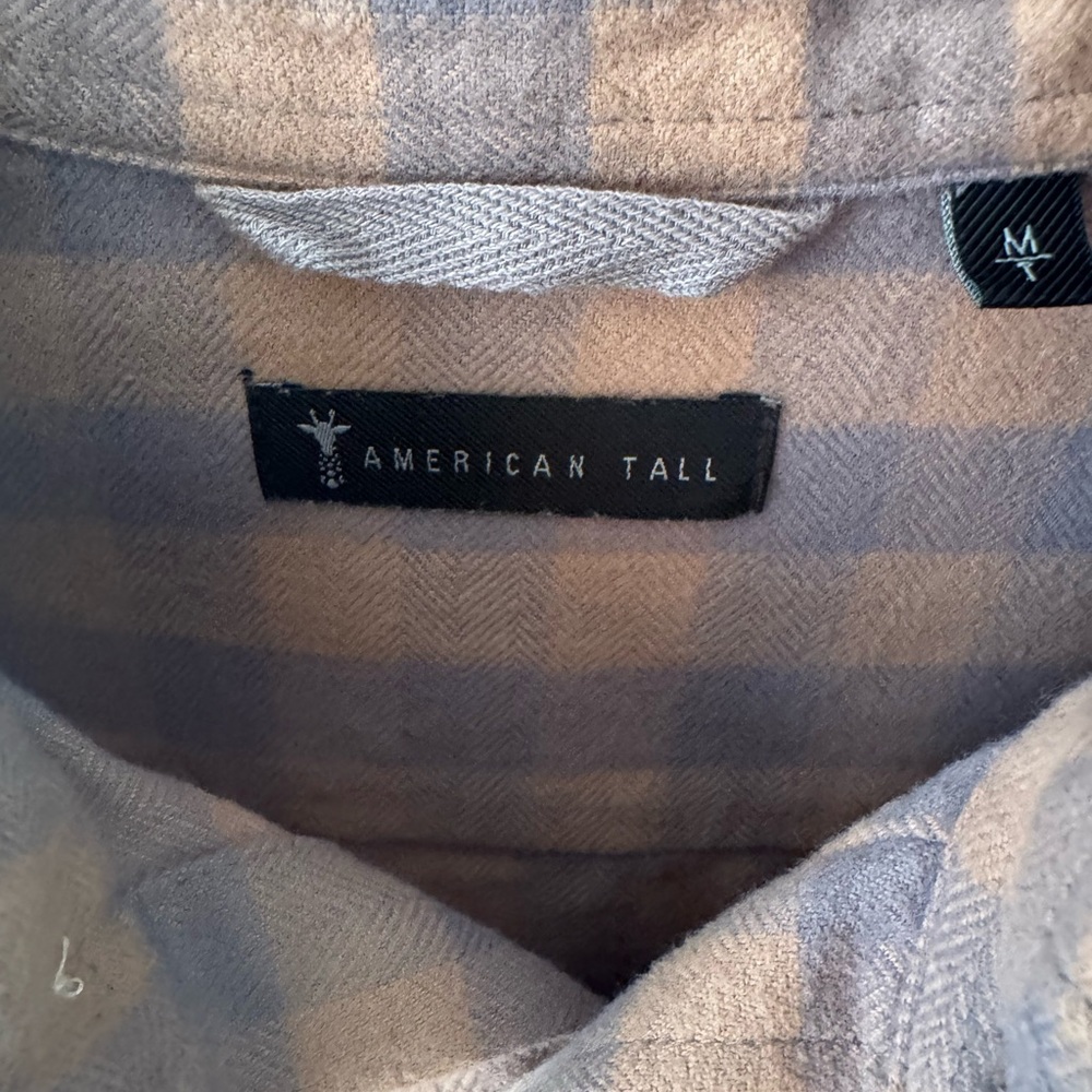 Men's Casual Plaid Shirt - Tan and Gray - Picture 2 of 7